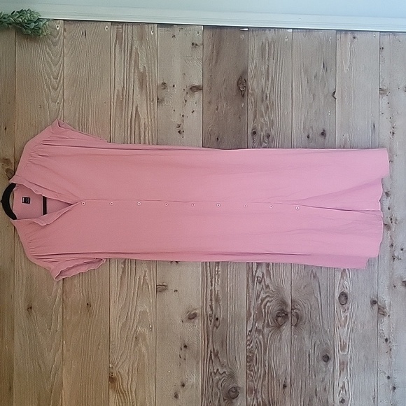 Shein Rose Size Small Pink Shirt Dress, Maxi Length - Picture 1 of 6